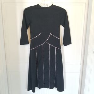Jessica Black Vintage Style Dress Ric Rac Trim